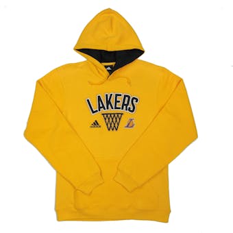 Los Angeles Lakers Adidas Yellow Playbook Fleece Hoodie (Adult XXL)