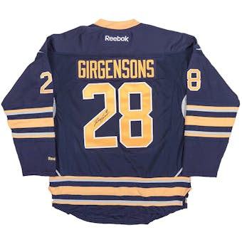 Zemgus Girgensons Autographed Buffalo Sabres Blue Hockey Jersey