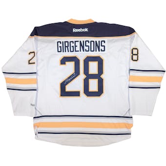 Zemgus Girgensons Autographed Buffalo Sabres XL White Hockey Jersey