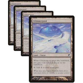 Magic the Gathering Scars of Mirrodin PLAYSET Glimmerpost X4 MODERATELY PLAYED (MP)