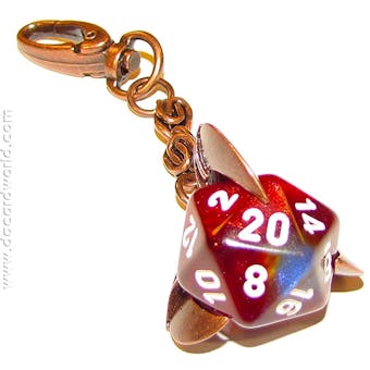 Chessex d20 Keychain with Copper Finish