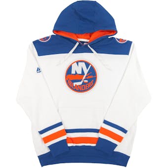 New York Islanders Majestic Beige Vintage Double Minor Fleece Hoodie