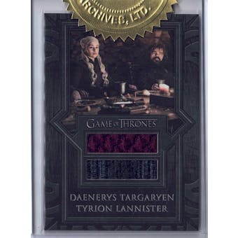 Game of Thrones The Complete Series Daenerys/Tyrion Double Relic Card (Rittenhouse 2020)