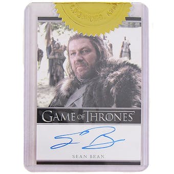 Game of Thrones Season One Sean Bean as Ned Stark Autographed Card (Rittenhouse 2012)
