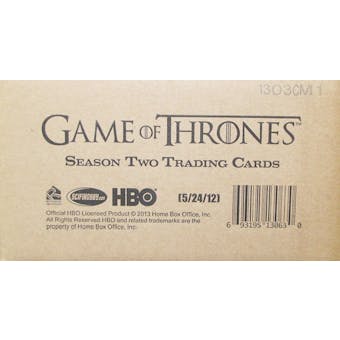Game of Thrones Season 2 (Two) Trading Cards 12-Box Case (Rittenhouse 2013)