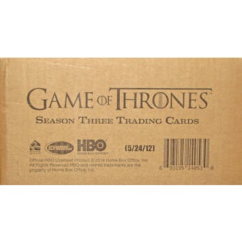 Game of Thrones Season 3 (Three) Trading Cards 12-Box Case (Rittenhouse 2014)