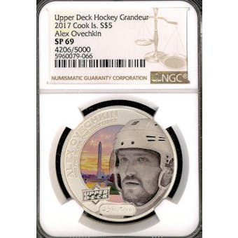 2017 Upper Deck Grandeur 1 oz Silver Alex Ovechkin Coin 4206/5000 - NGC SP 69 *5960086-066*