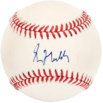 Greg Maddux Autographed Chicago Cubs National League Baseball (Press Pass) MT