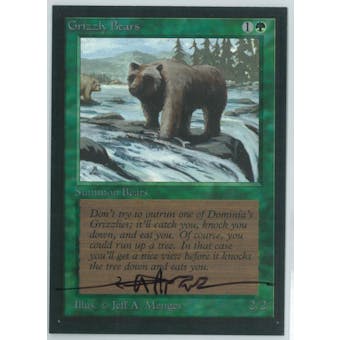 Magic the Gathering Beta Artist Proof Grizzly Bears - SIGNED BY JEFF A. MENGES