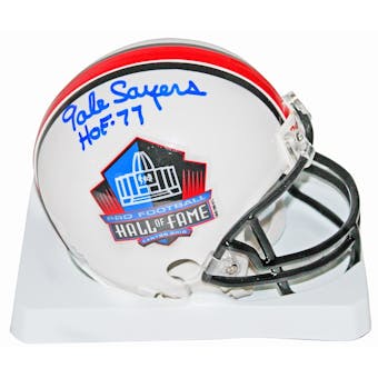 Gale Sayers Autographed Hall Of Fame Mini Helmet (JSA)