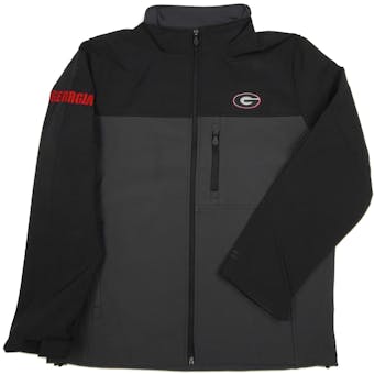 Georgia Bulldogs Colosseum Black & Grey Yukon II Softshell Full Zip Jacket (Adult XL)