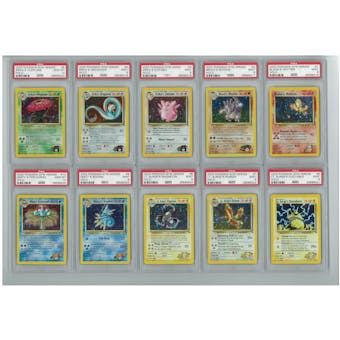 Pokemon Gym Heroes Unlimited Complete 132 /132 Set - All Holos PSA Graded Avg 9.16 MINT