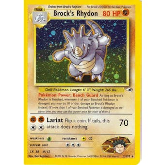 Pokemon Gym Heroes 1st Edition Single Brock's Rhydon 2/132