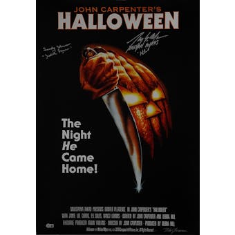 Halloween (1978) Bob Gleason Mondo 24x36 Movie Poster Autographed by Sandy Johnson & Michael Myers Beckett