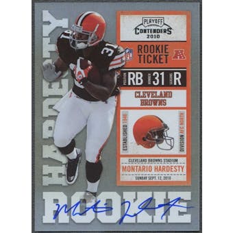 2010 Playoff Contenders #227B Montario Hardesty Obscured Number Rookie Autograph