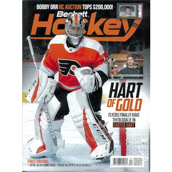 2019 Beckett Hockey Monthly Price Guide (#320 April) ( Carter Hart)