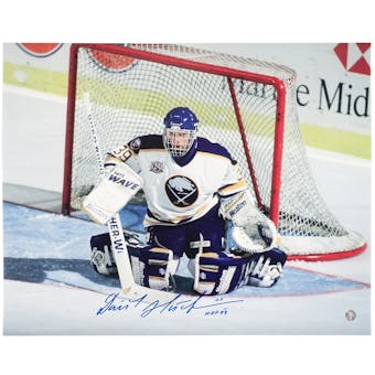 Dominik Hasek Autographed Buffalo Sabres 16x20 Hockey Photo (Frozen Pond COA)