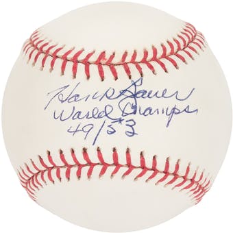 Hank Bauer Autographed New York Yankees MLB Baseball w/"World Champs" (Kuykendall's)