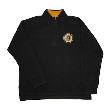 Boston Bruins Old Time Hockey Boles Black 1/4 Zip Fleece Crew (Adult S)