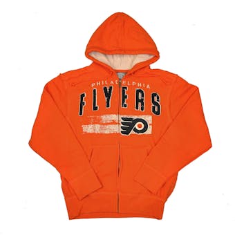 Philadelphia Flyers Old Time Hockey Sumner Orange Full Zip Hoodie (Adult L)