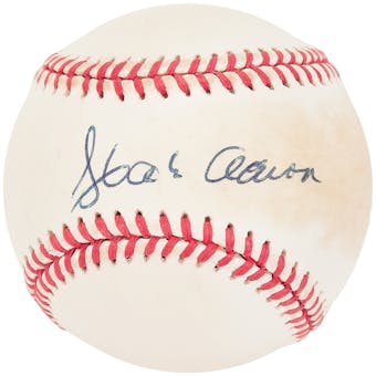 Hank Aaron Autographed Atlanta Braves Rawlings NL MLB Baseball (JSA) Y19031