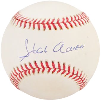 Hank Aaron Autographed Official Major League Baseball (Scoreboard COA)