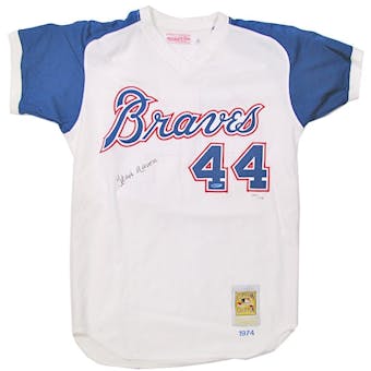 Hank Aaron Autographed Atlanta Braves Throwback White Jersey (UDA COA)