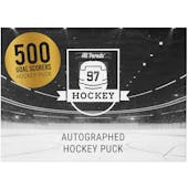 2023/24 Hit Parade Autographed 500 Goal Scorers Hockey Puck Series 1 Hobby Box - Wayne Gretzky
