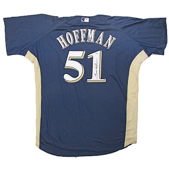 Trevor Hoffman Autographed Game Issued Milwaukee Brewers Authentic Jersey