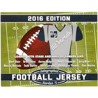 2016 Hit Parade Autographed Football Jersey Hobby Box - Series 5 - Bart Starr, Brett Favre, & Aaron Rod