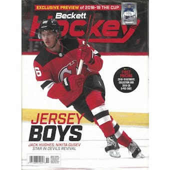 2019 Beckett Hockey Monthly Price Guide (#327 November) (Jack Hughes)