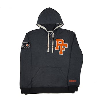 Philadelphia Flyers CCM Reebok Grey Sweater Knit Fleece Hoodie (Adult XXL)