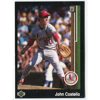 1989 Upper Deck John Costello St. Louis Cardinals Blank Back Black Border Proof
