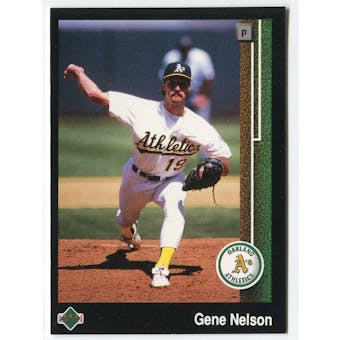 1989 Upper Deck Gene Nelson Oakland A's Blank Back Black Border Proof