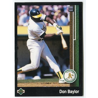 1989 Upper Deck Don Baylor Oakland A's Blank Back Black Border Proof