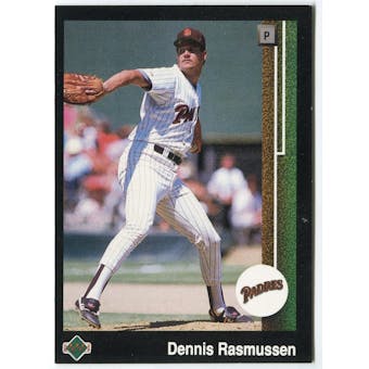 1989 Upper Deck Dennis Rasmussen San Diego Padres Blank Back Black Border Proof