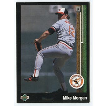 1989 Upper Deck Mike Morgan Baltimore Orioles Blank Back Black Border Proof
