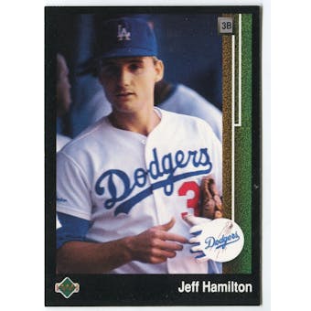 1989 Upper Deck Jeff Hamilton Los Angeles Dodgers Blank Back Black Border Proof