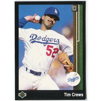 1989 Upper Deck Tim Crews Los Angeles Dodgers Blank Back Black Border Proof