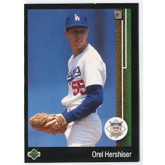 1989 Upper Deck Orel Hershiser Los Angeles Dodgers NLCS Blank Back Black Border Proof