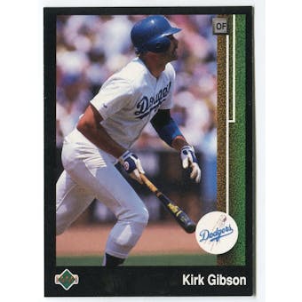1989 Upper Deck Kirk Gibson Los Angeles Dodgers Blank Back Black Border Proof