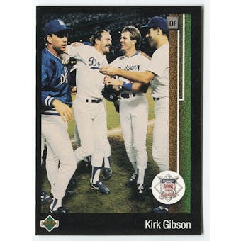 1989 Upper Deck Kirk Gibson Los Angeles Dodgers NLCS Blank Back Black Border Proof