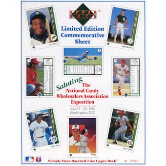 1989 Upper Deck "The First" Limited Edition Commemorative Sheet with Griffey Jr Rookie!