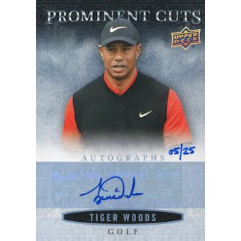 2018 Upper Deck National Sports Collector's Convention Tiger Woods Prominent Cuts Autograph #05/25