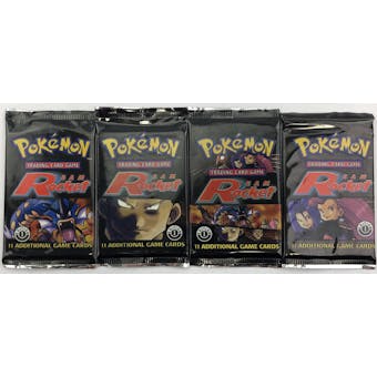 Pokemon Team Rocket 1st Edition Sealed 4 Booster Pack ART SET LOT