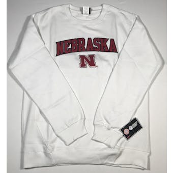 Nebraska Cornhuskers Genuine Stuff White Game Day Fleece Crew Sweatshirt (Adult L)