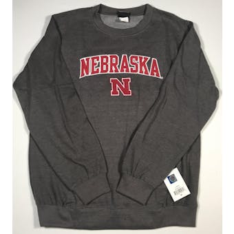 Nebraska Cornhuskers Genuine Stuff Gray Game Day Fleece Crew Sweatshirt (Adult M)