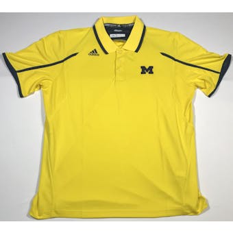 Michigan Wolverines Adidas Yellow Climate Control Performance Sideline Polo (Adult XL)
