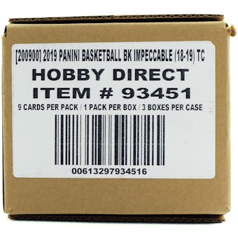 2018/19 Panini Impeccable Basketball Hobby 3-Box Case