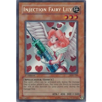 YuGiOh Legacy of Darkness Single Injection Fairy Lily Secret Rare - MODERATE PLAY (MP)